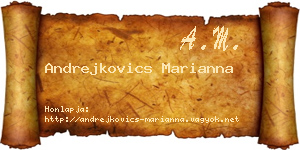 Andrejkovics Marianna névjegykártya