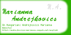 marianna andrejkovics business card